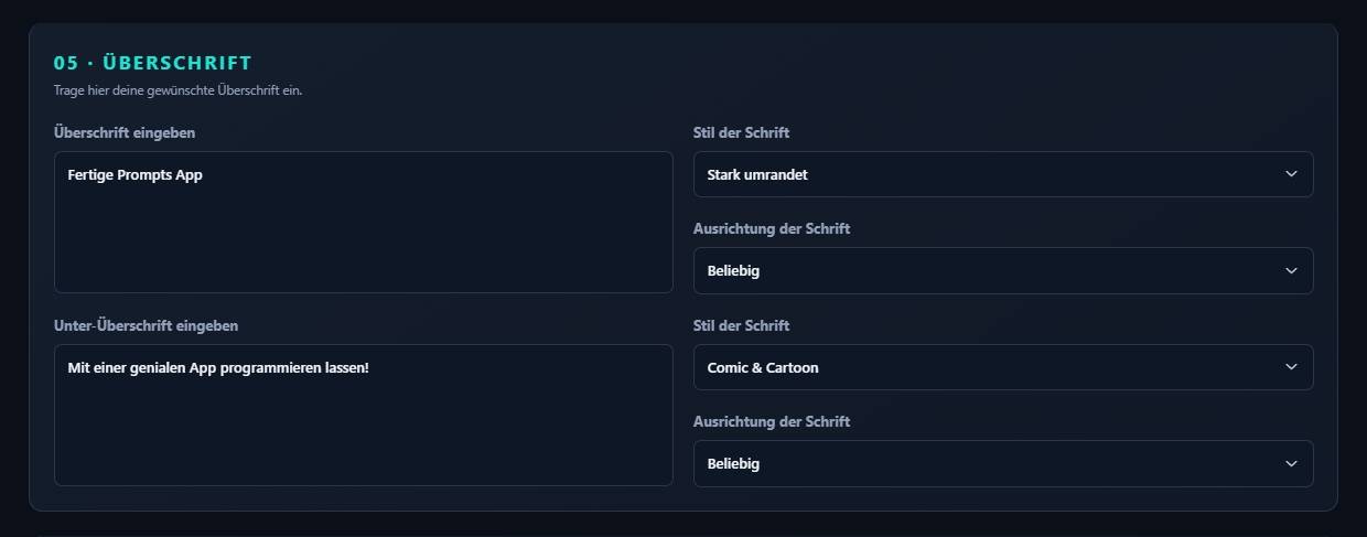 Copyright und KI-Hinweis in PromptCrafter